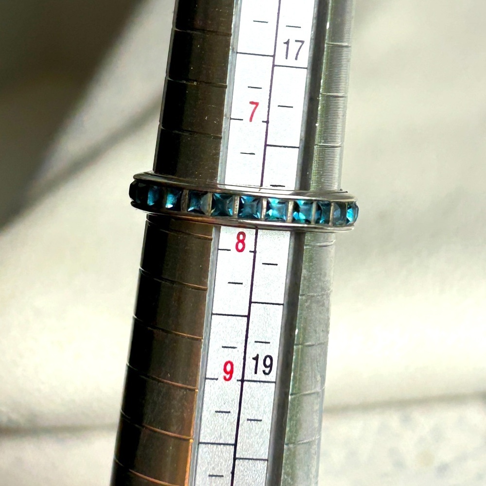 Brighton Blue Eternal Ring Stackable Silver Plate… - image 2